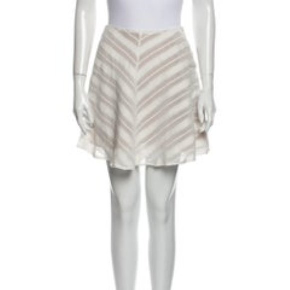 For Love & Lemons A-Line Ivory Striped Skirt - Picture 7 of 9